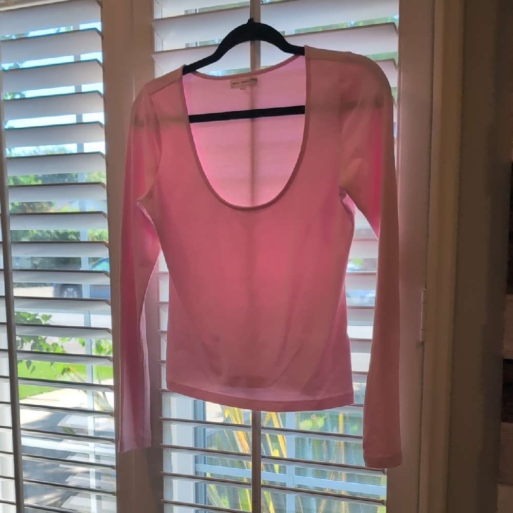 Good American Pink Backless Fitted Bodysuit